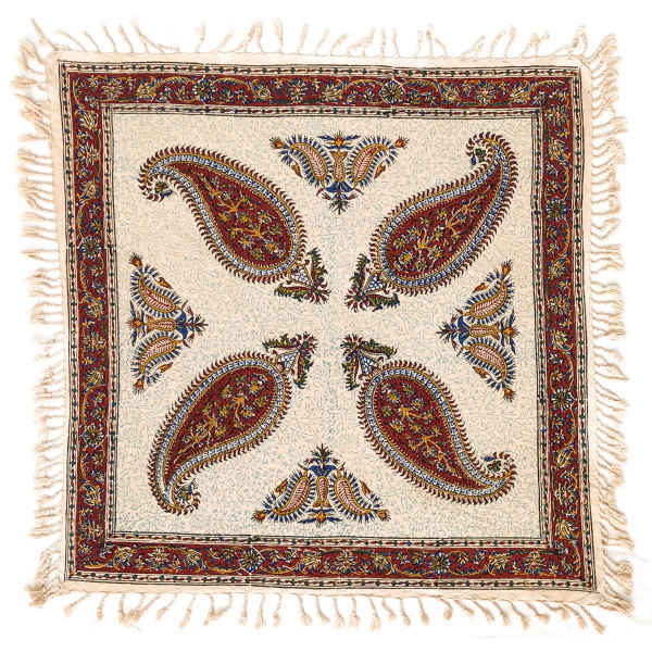 Nappe Persane : Impression Traditionnelle Kalamkari d'Isfahan Paisley