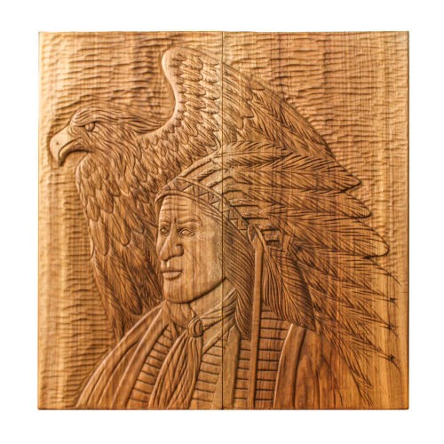 Plateau de Backgammon Sculpté en Bois, Luxe et Fabriqué à la Main Indien et Aigle