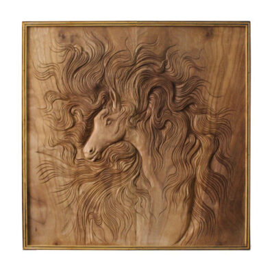 Plateau de Backgammon Sculpté en Bois, Luxe et Fabriqué à la Main Cheval