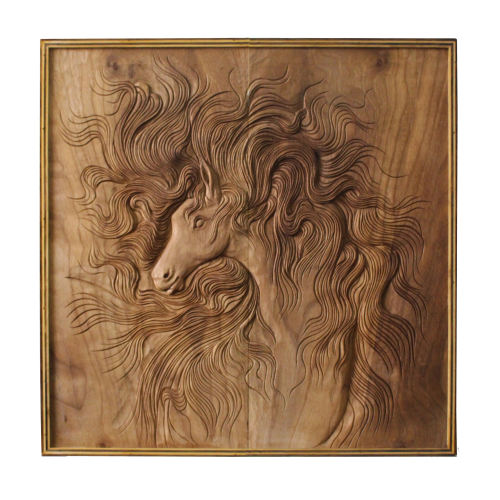 Plateau de Backgammon Sculpté en Bois, Luxe et Fabriqué à la Main Cheval