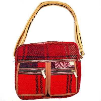 Sac à bandoulière Kilim – Jajim traditionnel persan rouge foncé