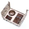Coffret Cadeau Artisanal Persan Précieux – Portefeuille, Porte-clés et Porte-cartes pour Homme