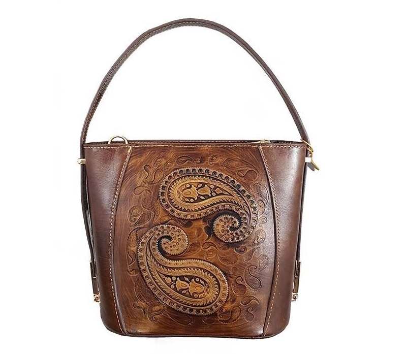 Sac à bandoulière en cuir suédé Boho fabriqué à la main Termeh