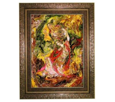 Tapis mural persan de Tabriz représentant la miniature 39KC