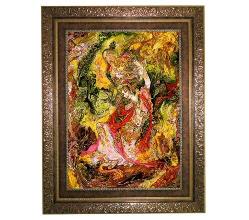 Tapis mural persan de Tabriz représentant la miniature 39KC