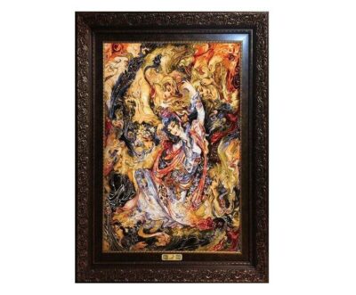 Tapis mural persan de Tabriz représentant la miniature M34