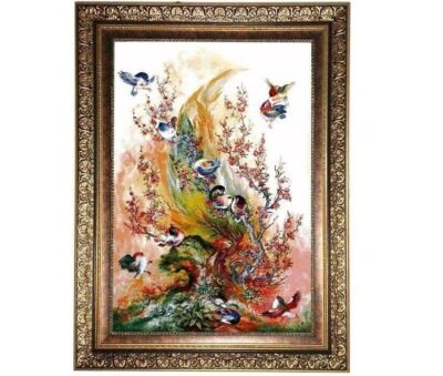 Tapis mural persan de Tabriz représentant la miniature 1446KC