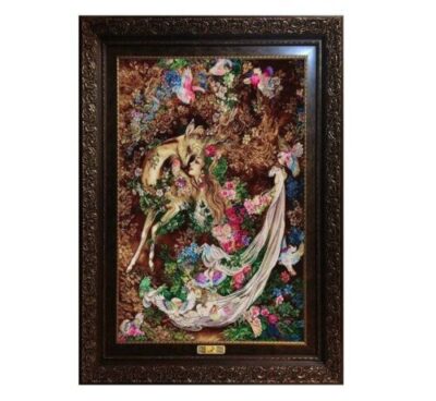 Tapis mural persan de Tabriz représentant la miniature M23