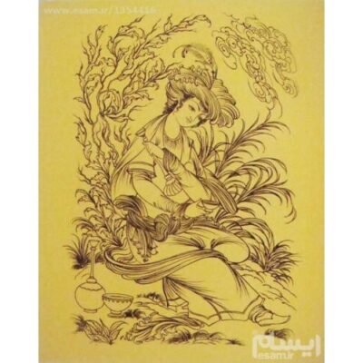 Peinture d’art miniature persan originale : Gouache et aquarelle – Amoureux