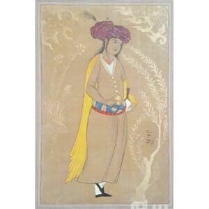 Peinture d’art miniature persan originale : Gouache et aquarelle – Chasse