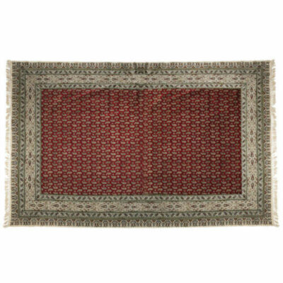 Nappe Persane : Impression Traditionnelle Kalamkari d’Isfahan Rouge