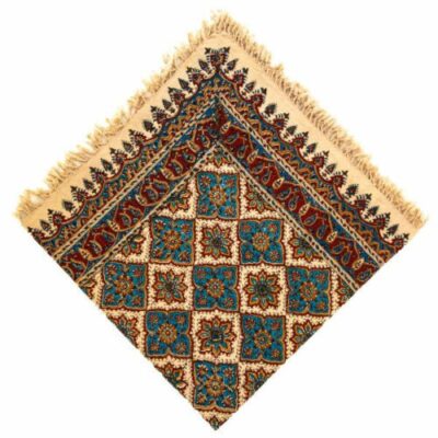 Nappe Persane : Nappe Traditionnelle à Impressions au Bloc Kalamkari d’Ispahan G273