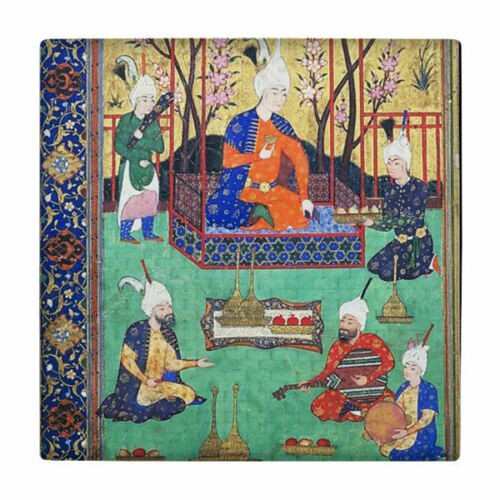 Decorative Persian Ceramic Tile - Shahnameh Inspired: Miniature wk188