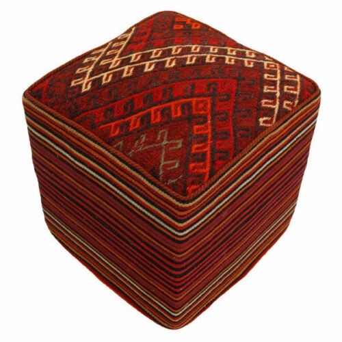 Pouf kilim ottoman authentique d’origine Iran, fait main