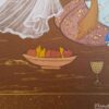 Peinture d'art safavide persan originale : Aquarelle et gouache sur carton – Layla et Majnoun