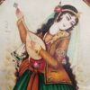 Peinture d'art safavide persan originale : Acrylique sur cuir – Khatoon