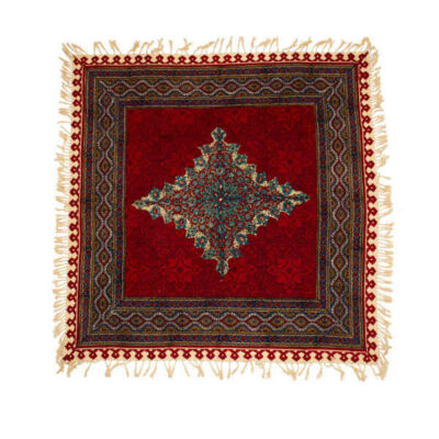 Nappe Persane : Nappe Traditionnelle à Impressions au Bloc Kalamkari d’Ispahan Toranj
