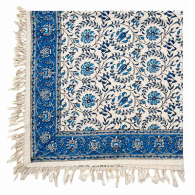 Nappe Persane : Nappe Traditionnelle à Impressions au Bloc Kalamkari d’Ispahan G396
