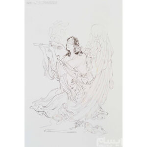 Peinture d’art miniature persan originale : Aquarelle – Ange de la justice