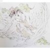 Peinture d'art miniature persan originale : Aquarelle – Ange au cœur brisé