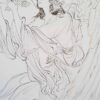Peinture d'art miniature persan originale : Aquarelle – Ange de la justice
