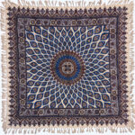 Nappe Persane : Nappe Traditionnelle à Impressions au Bloc Kalamkari d’Ispahan G127