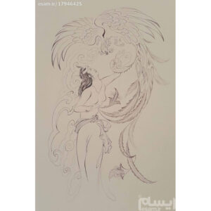 Peinture d’art miniature persan originale : Aquarelle – Désir d’amour