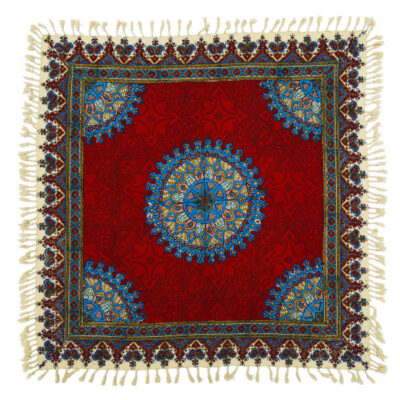 Nappe Persane : Nappe Traditionnelle à Impressions au Bloc Kalamkari d’Ispahan G182