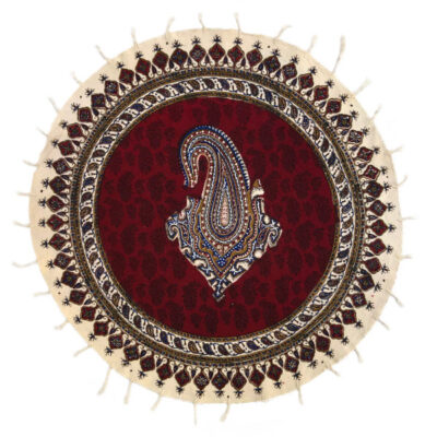 Nappe Persane : Nappe Traditionnelle à Impressions au Bloc Kalamkari d’Ispahan G332