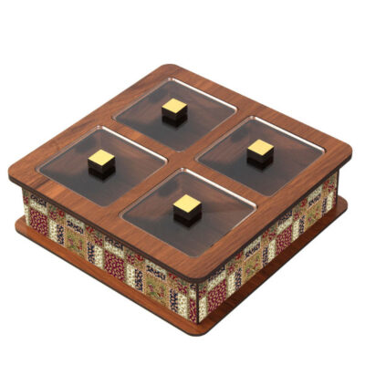 Boîte Organisatrice de Sachets de Thé en Bois avec Coffres 6029