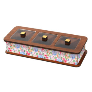 Boîte Organisatrice de Sachets de Thé en Bois avec Coffres 7031