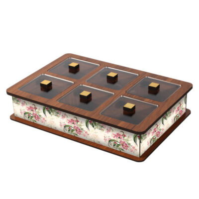 Boîte Organisatrice de Sachets de Thé en Bois avec Coffres 6055
