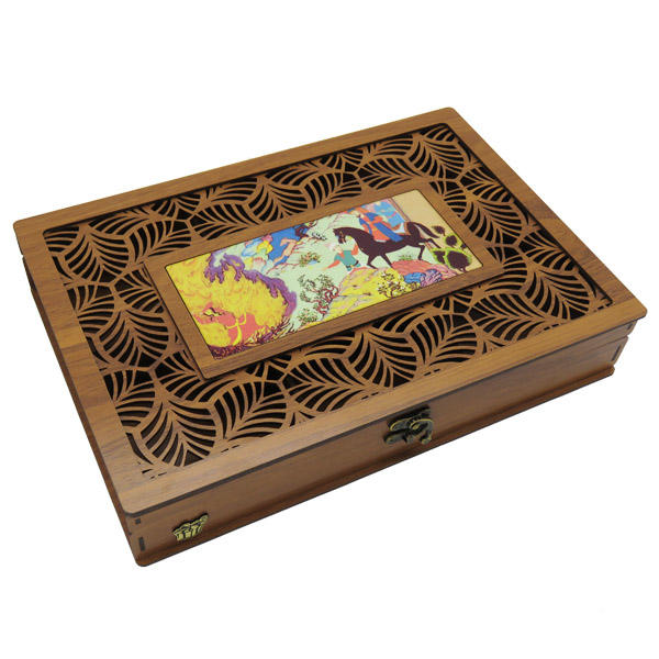 Boîte Organisatrice de Sachets de Thé en Bois avec Coffres Persan Miniature