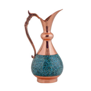 Pichet Décoratif en Cuivre Persan Artisanal Incrusté de Turquoise Yas