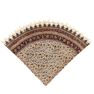 Nappe Persane : Nappe Traditionnelle à Impressions au Bloc Kalamkari d’Ispahan G256