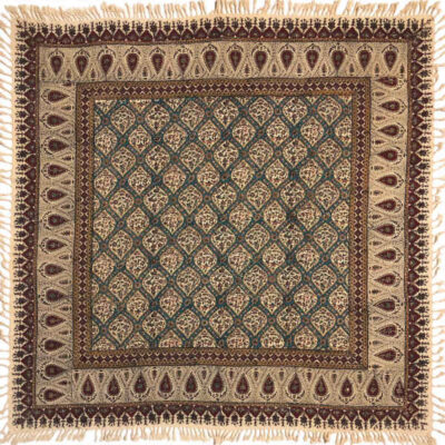 Nappe Persane : Nappe Traditionnelle à Impressions au Bloc Kalamkari d’Ispahan G118