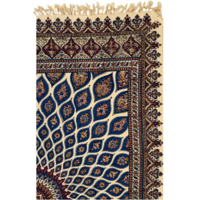Nappe Persane : Nappe Traditionnelle à Impressions au Bloc Kalamkari d’Ispahan G409