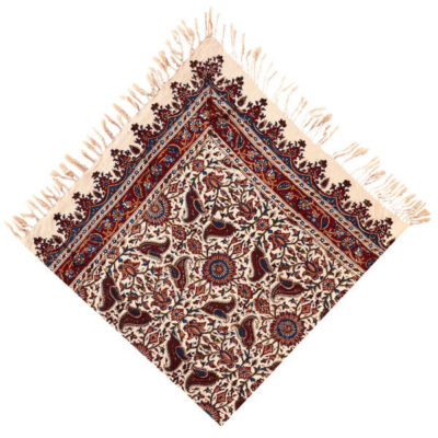 Nappe Persane : Nappe Traditionnelle à Impressions au Bloc Kalamkari d’Ispahan G359