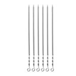 Ensemble de Six Brochettes Plates et Torsadées (60 cm) pour Kebab de Poulet et Grillades