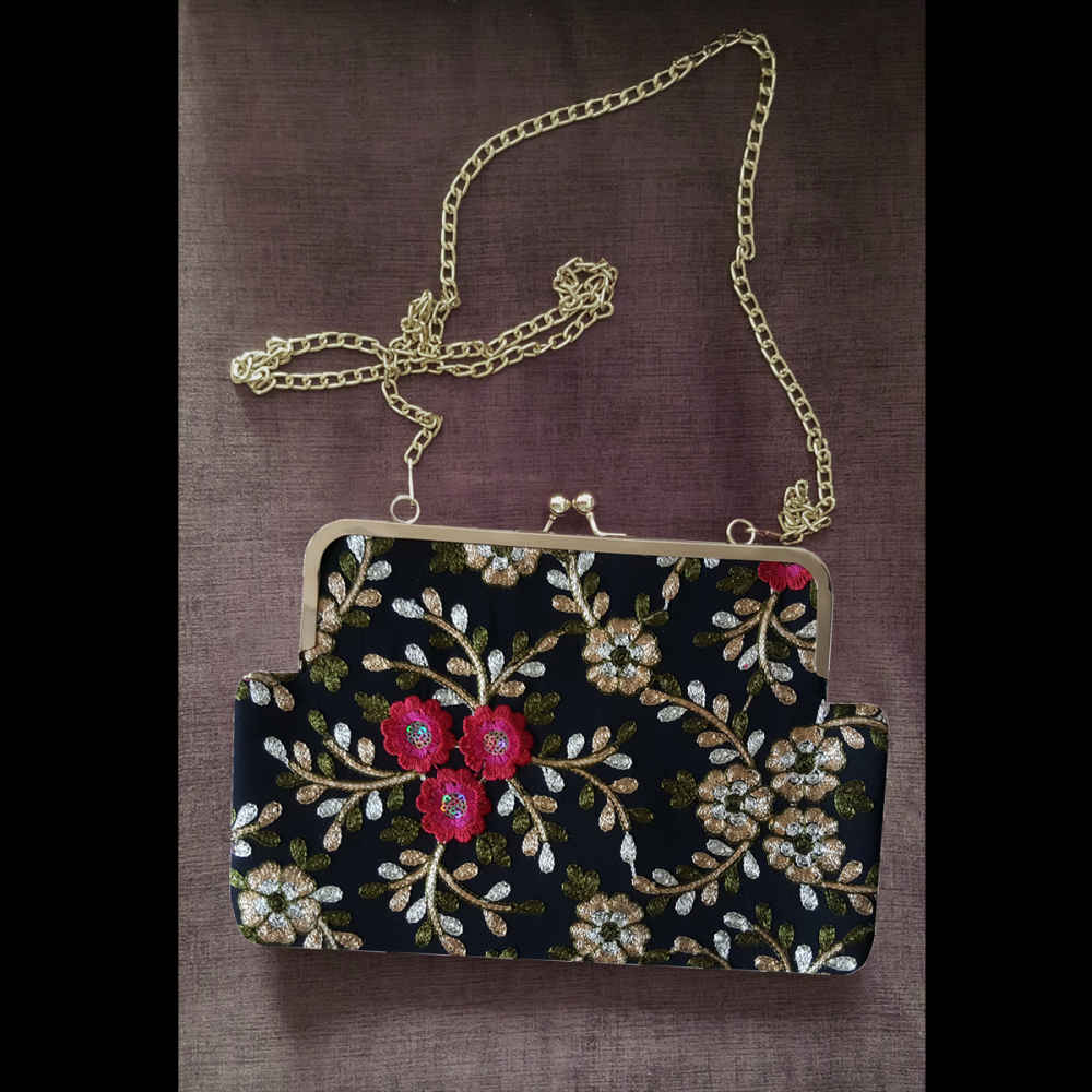 Pochette brodée avec motif floral - Tabasom