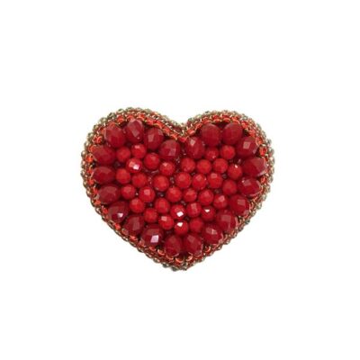 Épinglette féminine perles – Design Cœur