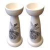 Persian Ceramic Candlestick with Calligraphy Design
