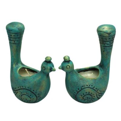Bougeoir en poterie persane fait main avec élégance artisanale Éléphant (2x)