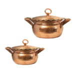 Marmite en cuivre persan – Ensemble de 2, modèle traditionnel de cuisson D556