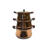 Marmite en cuivre persan – Modèle traditionnel de marmite F518, Ensemble de 3