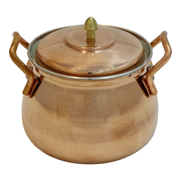 Pot de Dizi persan en cuivre avec couvercle pour la cuisson d'Abgoosht