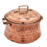 Marmite en cuivre persan – Style de cuisson martelé traditionnel D265