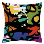 Housse de coussin en velours persan – Design Calligraphie C503 (Set de 2)
