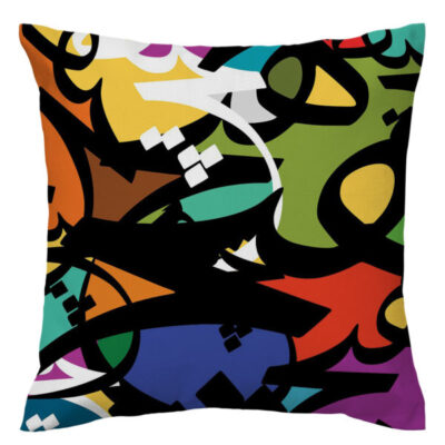 Housse de coussin en velours persan – Design Calligraphie C503 (Set de 2)