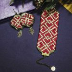 Set Bracelet et Boucles d’Ores Brodés Persan – Rouge